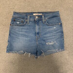 LEVI'S high rise women's jean shorts medium wash size 26